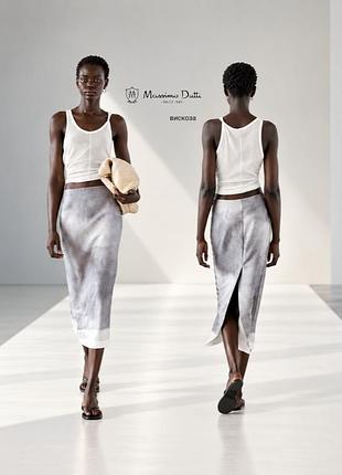 Massimo dutti нова спідниця міді зі змішаної віскози