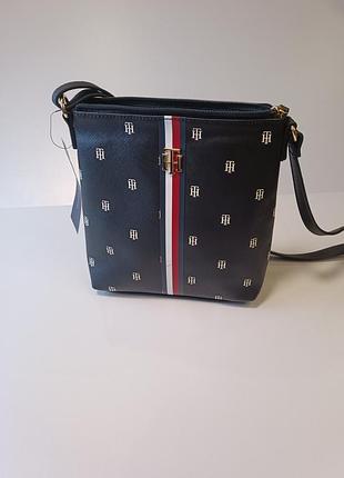 Крос-боді жіноча tommy hilfiger чорна з логотипом