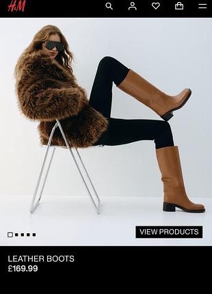 Шкіряні чоботи h&m premium selection. нові!! 7