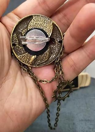 Брошка у стилі стимпанк, годинник, шестерні, вінтаж, ретро 6