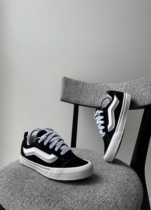 Класичні чорно-білі кеди взуття низькі кросівки vans old knu skool