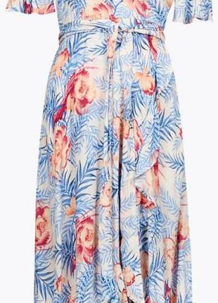 Яркое летнее платье миди/макси из вискозы per una (marks &amp; spencer), размер 56 (uk 22)