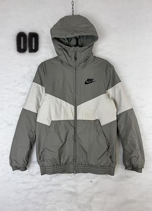 Жіночий пуховик nike сірий, білий