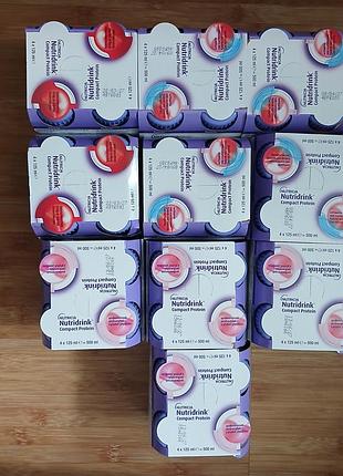 Nutridrink compact protein nutricia 4×125мл(500мл), полуничний, лісові ягоди, малиновий смак.