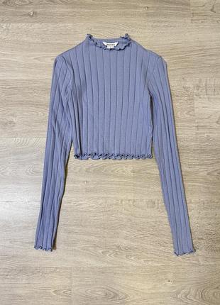 Лонгслів блакитний вкорочений monki