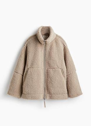 Стильна плюшева куртка тедді h&m (оверсайз), розмір s