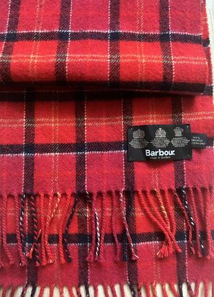 Шарф у клітинку червоний barbour 4