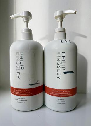 Шампунь та кондиціонер philip kingsley re-moisturizing shampoo and conditioner