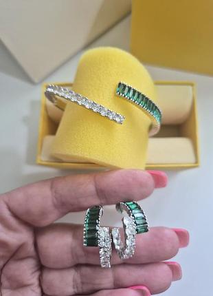 Комплект для жінок swarovski matrix сережки та браслет з кристалами