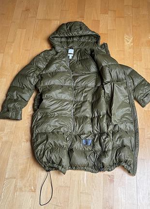 Пуховик h&m premium selection оливковий розмір m 5