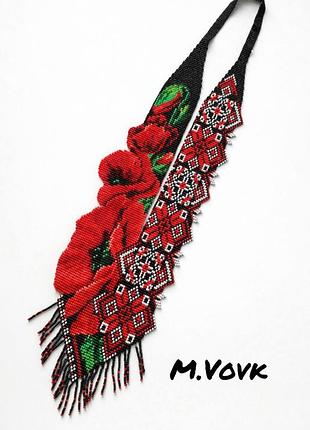 Кольє і намиста для жінок, бісер, червоний, чорний