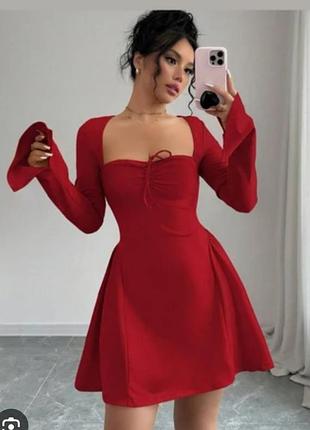 Платье мини пышное корсетное 2