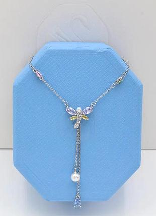 Кольє для жінок swarovski з кристалами та перлинами