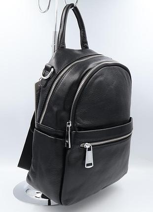 Рюкзак женский кожаный polina & eiterou 18187 black