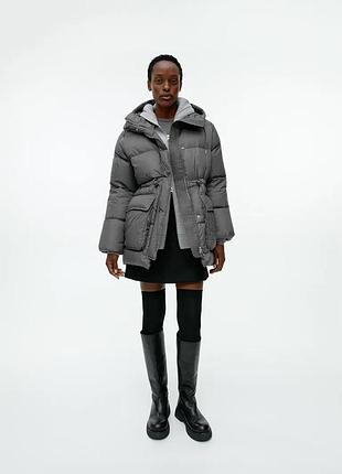 Жіночий пуховик h&m premium selection arket сірий s