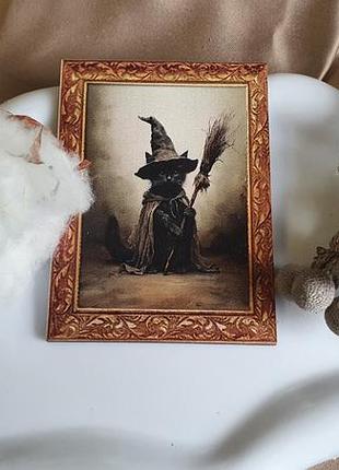 Шикарный магнит, мини-картинка кот ведьмы, хэллоуин, подарок, сувенир, кот