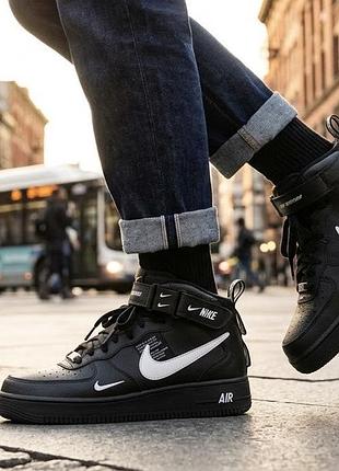 Кросівки nike чорні шкіряні утеплені