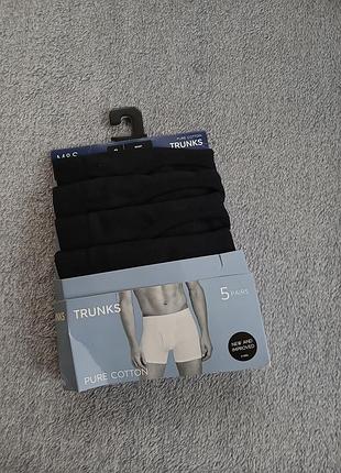 Набор мужских трусов-боксеров m&amp;s pure cotton (4 шт.) р. s черные