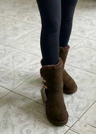 Угги коричневые натуральная замша и овчина bearpaw