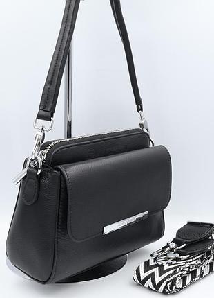 Сумка жіноча шкіряна polina &amp; eiterou c0859h black