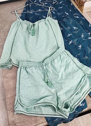 Нежная ментоловая фактурная пижама marks &amp; spencer