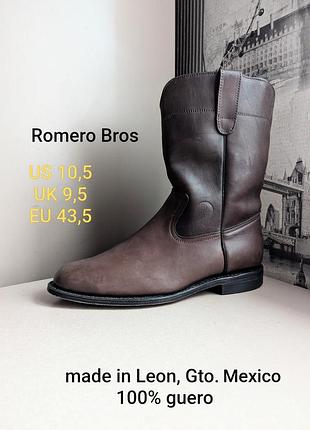 Сапоги ковбойские romero bros (наш 43,5) из нат. кожи оригин. выполнены в мексике чел.