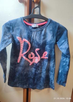 Кофта для дівчинки ataly синя з принтом rose