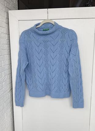 Жіночий светр benetton  ажурний з вовни, шерсть