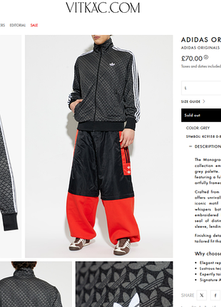 Олімпійка adidas firebird loose monogram (m) 10
