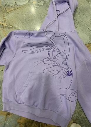 Худі жіноче бузкове з принтом bugs bunny