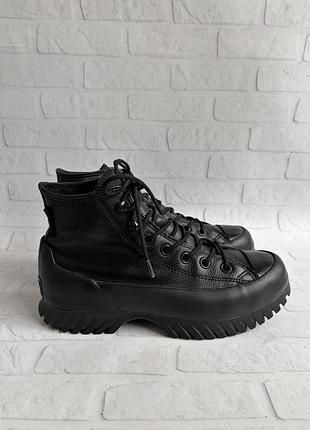 Шкіряні зимові/демісезонні черевики converse chuck taylor all star lugged winter 2.0 чорні оригінал