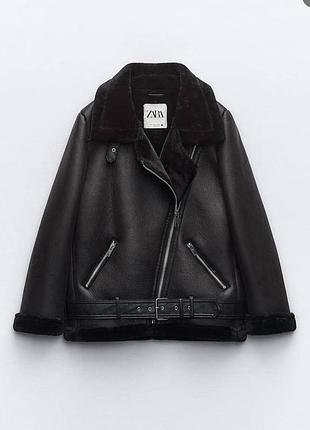 Жіноча дублянка zara чорна