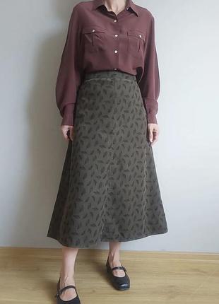 Laura ashley юбка а силуэт микровельвет