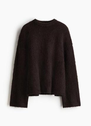 Темно-коричневый свитер из мохера h&m