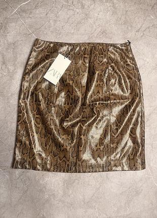 Міні-спідниця жіноча zara зі зміїним принтом