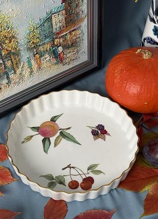 Вінтажна порцелянова форма для запікання royal worcester evesham, англія