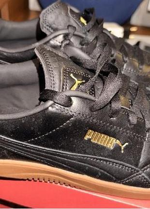 Кросівки puma чорні зі шкіри та замші