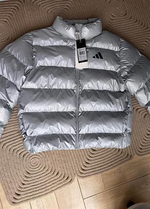 Куртка пуфер adidas срібна