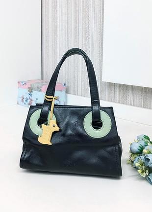 Сумка кожаная компактная с цветным декором radley, натуральная кожа.