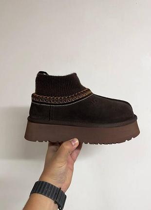 Tasman platform sock brown