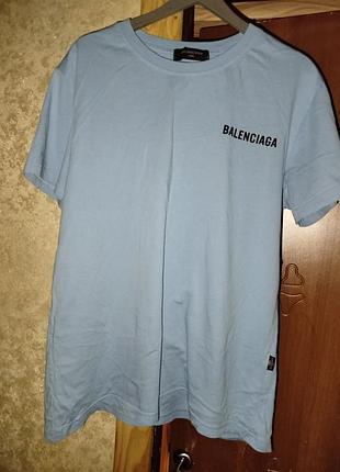 Футболка чоловіча balenciaga блакитна m-l