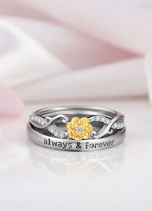 Парное кольцо «always & forever», двойной сет