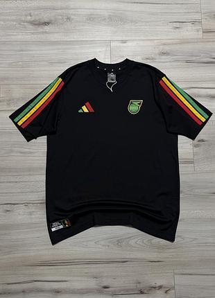 Новая черная футболка адидас ямайка бобов марли adidas x jamaica bob marley, l, оригинал