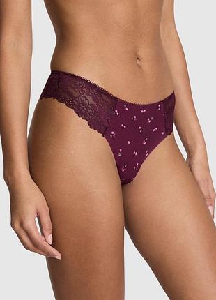 Жіночі трусики victoria's secret no-show thong panty рожеві розмір xs