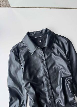 Кожаная блуза от zara 2