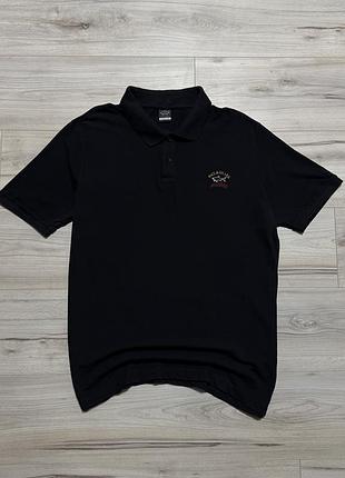 Черная футболка поло пауль шарк paul &amp; shark yachting crew polo, факт xl, оригинал