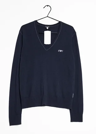 Вовняний синій светр armani