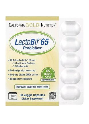 Lactobif 65, пробиотики, 30 капсул