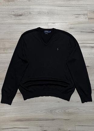 Джемпер светр поло ральф лорен polo ralph lauren pima cotton v-neck jumper, xl, оригінал
