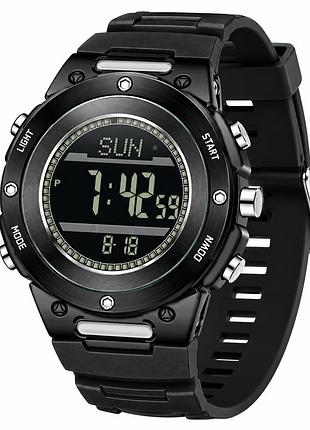 Тактичний годинник sanda 5107 all black з електронним циферблатом та захистом 5 atm